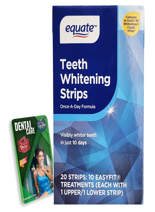 Quist Dental Teeth Whitening Strips 10 Easyfit Treatments (1 Upper/1 Lower Strip for 20 Total Strips - Image 1