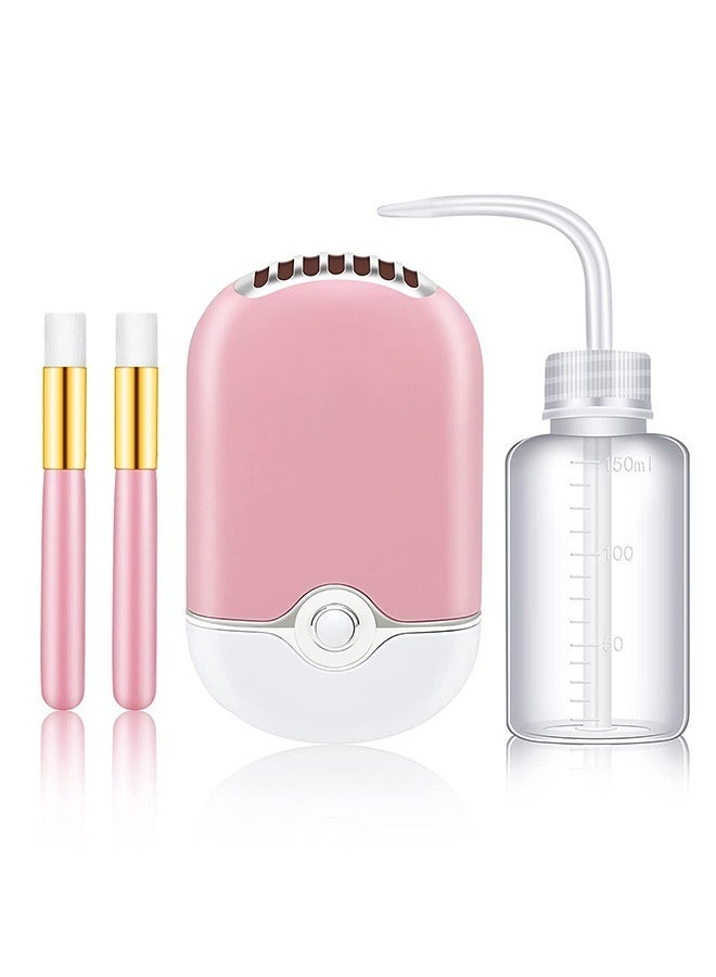 عام مروحة USB صغيرة محمولة + فرش + زجاجة ضغط بلاستيكية اقتصادية، مروحة تبريد كهربائية محمولة قابلة لإعادة الشحن - Image 1