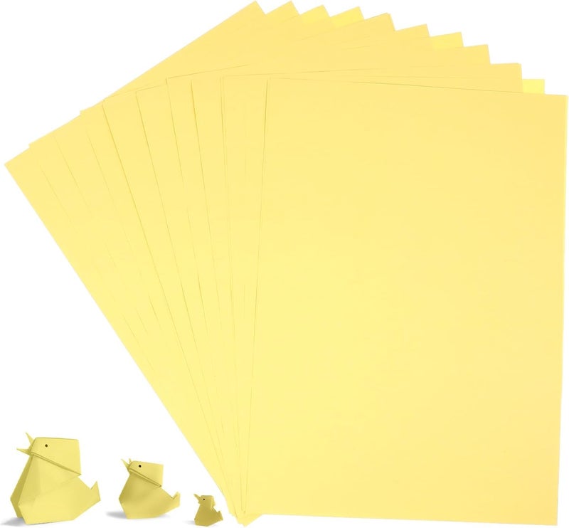 A4 Colored Printing Paper, 80 GSM, Pack of 25 Sheets, Color Variants (Blue, Green, Yellow, Pink). (Yellow)