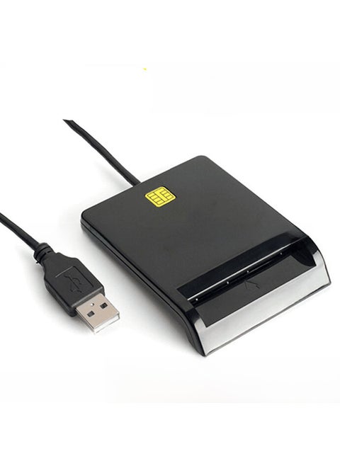 USB 2.0 Smart Multi-Card Reader for Secure Digital Transactions Black