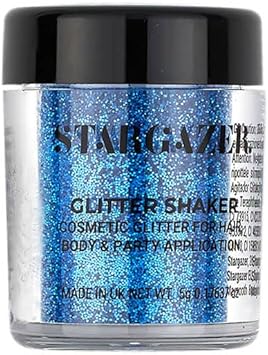 Stargazer Starlight Glitter Shaker Blue Halo Cosmetic glitter powder for use on the eyes lips face body hair and nails - Image 3