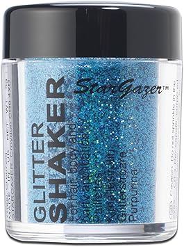 Stargazer Starlight Glitter Shaker Blue Halo Cosmetic glitter powder for use on the eyes lips face body hair and nails - Image 2