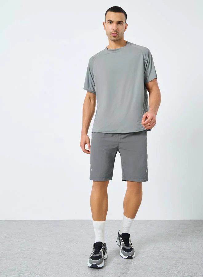 Styli Active Regular Fit Shoulder Print Detail Active T-Shirt