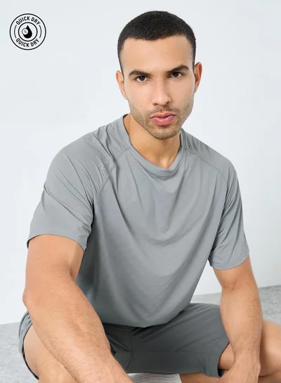 Styli Active Regular Fit Shoulder Print Detail Active T-Shirt