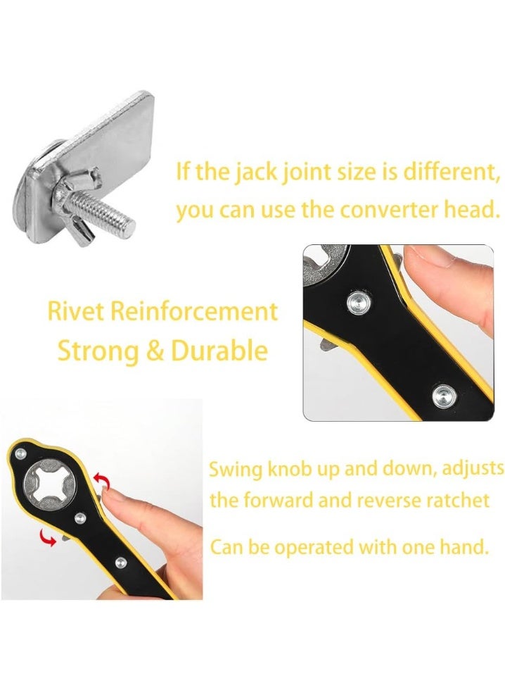 مفتاح "راشت" موفر للجهد لكوريك السيارة - تصميم بمقبض دوار 360 درجة واتجاهين للرفع والخفض - أداة احترافية سريعة لتغيير الإطارات ورفع السيارات - Image 3