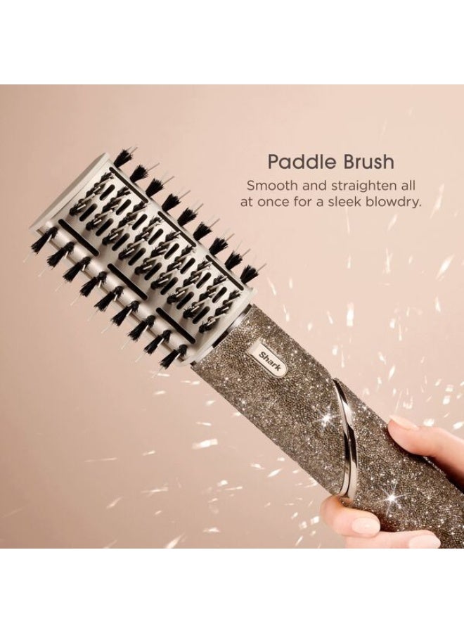 Shark FlexStyle Sparkle Limited Edition Champagne Diamond 5-in-1 Air Styler & Hair Dryer: Auto-Wrap Curlers, Paddle Brush, Oval Brush, Storage Case, Gold Diamond, HD446JSUK - Image 5