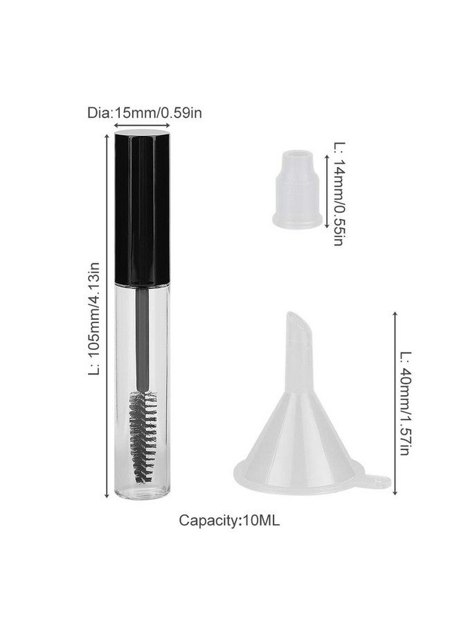 GTHER 10Pcs 10Ml Empty Mascara Tube Bottle With Eyelash Wand & Rubber Inserts & Funnels Set For Castor Oil/Eyelash Growth Oil Diy Mascara Eyelash Cream Container With Cap Black - Image 4
