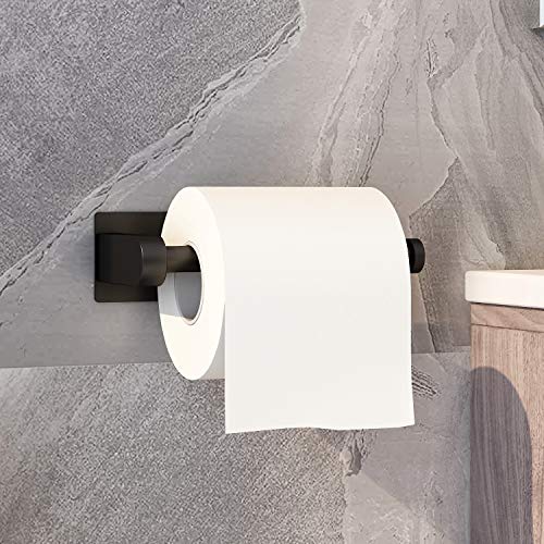 VAEHOLD Self Adhesive Toilet Paper Holder Kitchen Washroom Adhesive Toilet Roll Holder No Drilling for Bathroom Stick on Wall Stainless Steel Brushed Black - Image 3