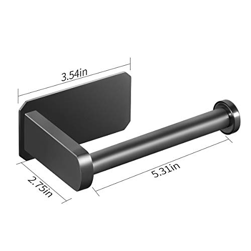 VAEHOLD Self Adhesive Toilet Paper Holder Kitchen Washroom Adhesive Toilet Roll Holder No Drilling for Bathroom Stick on Wall Stainless Steel Brushed Black - Image 4