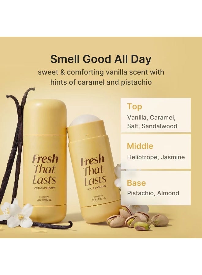 2PCS Kojic Acid & Turmeric Aluminum-Free Deodorant | Vanilla & Pistachio Perfumed Stick, All-Day Odor Protection for Women & Men | Underarm Brightening Care | No White Marks, 2.92 oz - Image 4