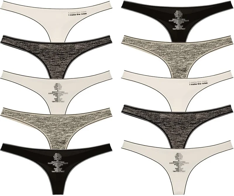 دونيلا 10-Piece Colorful Printed Women's Thong - 24711095YW