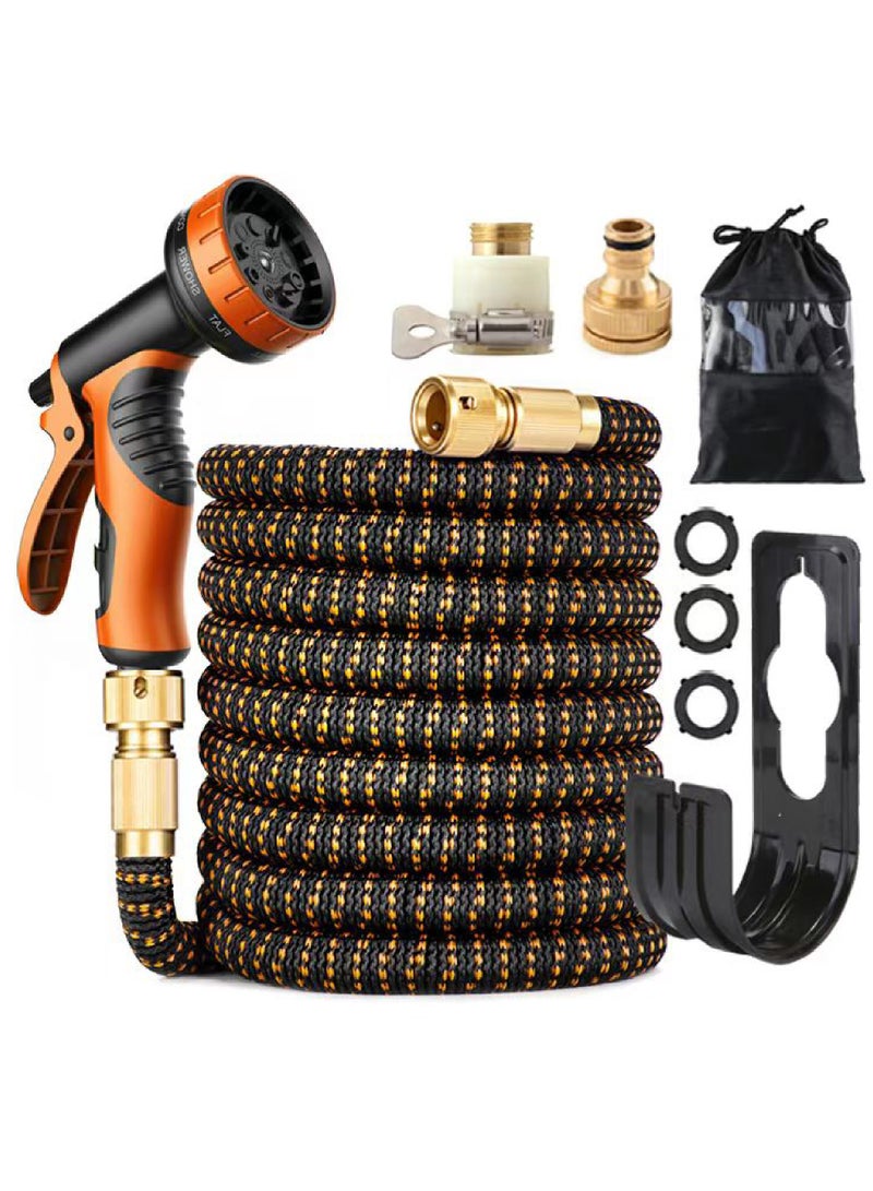 روك بو 50 قدم حديقة خرطوم ، خرطوم حديقة قابلة للتوسيع مع 9 فوهات الرش ، 1 / 2 بوصة و 3 / 4 بوصة النحاس الصلبة المشتركة ، خفيفة الوزن ودائمة 3800D خرطوم قابل للتوسيع ، مع 3 طبقات من المطاط ، وسهلة التخزين - Image 1