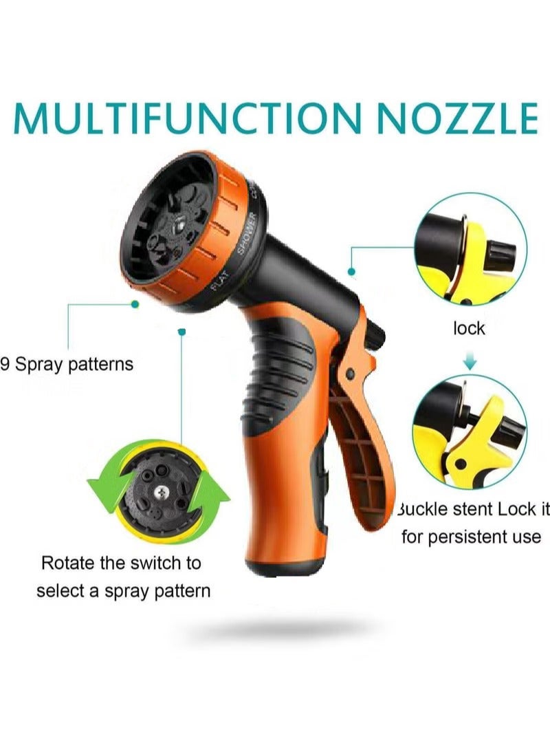 روك بو 50 قدم حديقة خرطوم ، خرطوم حديقة قابلة للتوسيع مع 9 فوهات الرش ، 1 / 2 بوصة و 3 / 4 بوصة النحاس الصلبة المشتركة ، خفيفة الوزن ودائمة 3800D خرطوم قابل للتوسيع ، مع 3 طبقات من المطاط ، وسهلة التخزين - Image 3