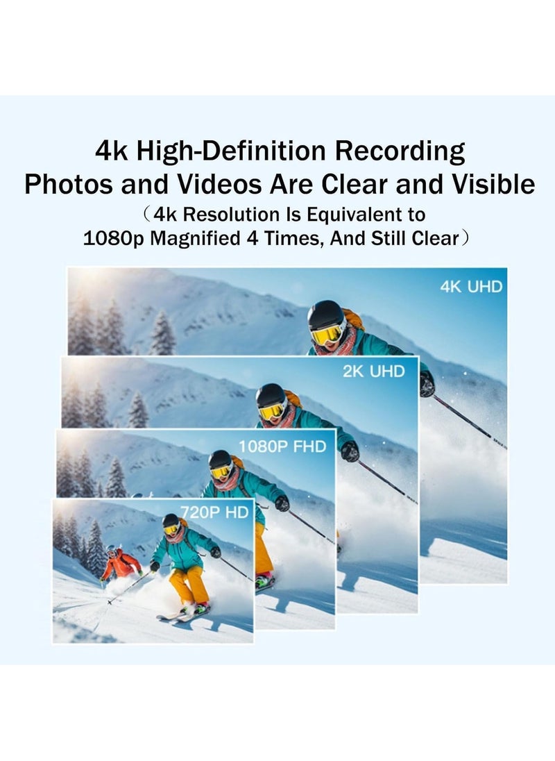 BlueFire 4K Ultra HD Wearable Mini Sports Camera – Thumb-Sized Magnetic Action Cam with 30m Waterproof, 360° Clip, 150-Min Battery, Wi-Fi, H.265, Hands-Free POV Recording for Cycling, Diving, Vlogging  - Image 4