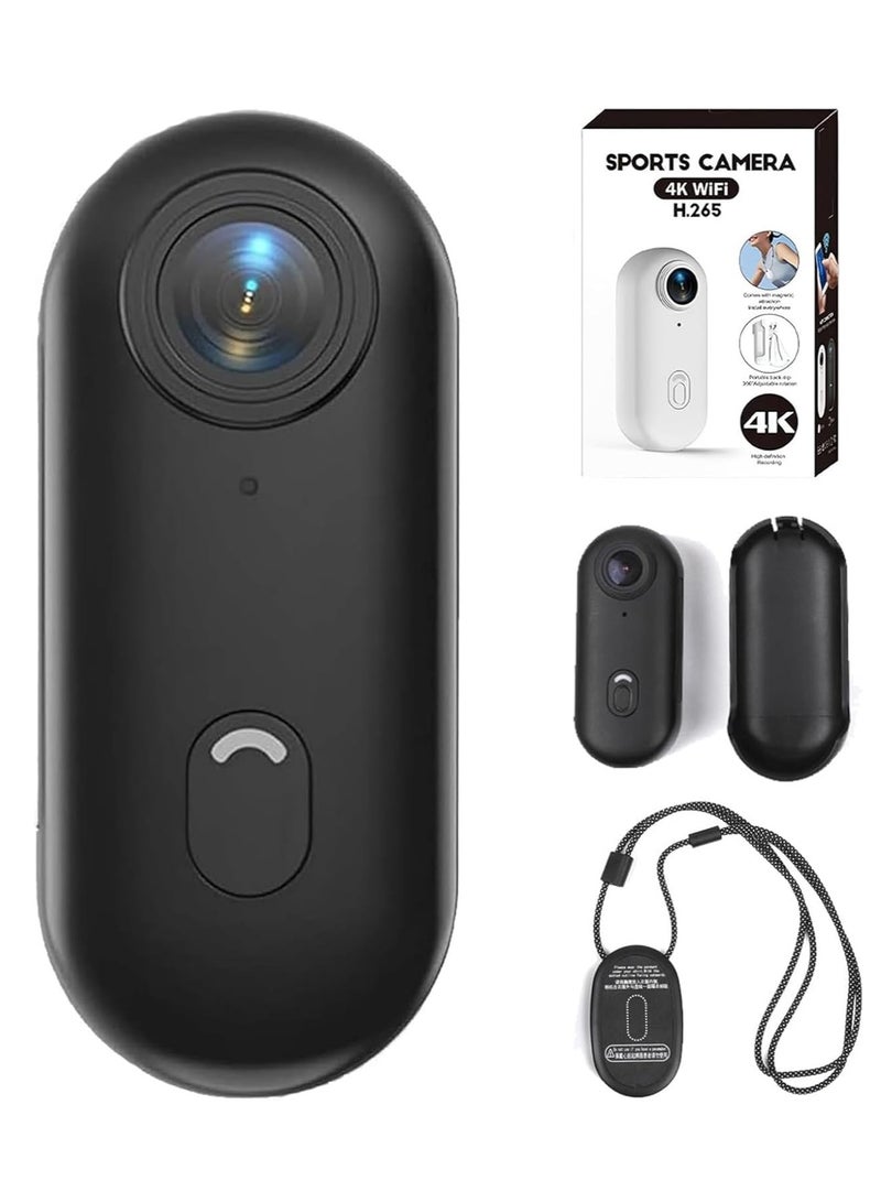 BlueFire 4K Ultra HD Wearable Mini Sports Camera – Thumb-Sized Magnetic Action Cam with 30m Waterproof, 360° Clip, 150-Min Battery, Wi-Fi, H.265, Hands-Free POV Recording for Cycling, Diving, Vlogging - Image 1
