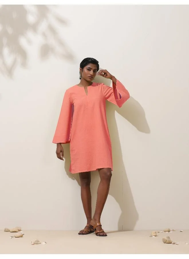 trueBrowns trueBrowns Pink Cotton Blend Short Dress
