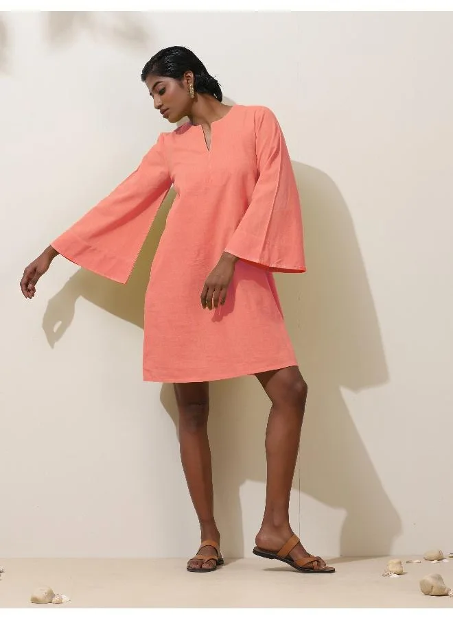 trueBrowns trueBrowns Pink Cotton Blend Short Dress