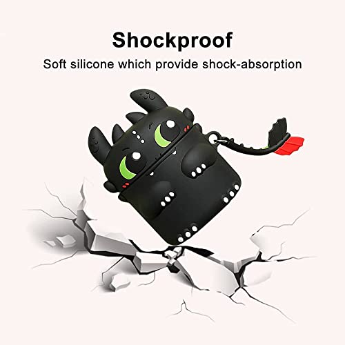 EMOH ROCED Apple AirPods Case Cover for 1st and 2nd Generation Protective Shock Proof Case Cover Compatible with AirPods 2&1 with Keychain (Dragon) - Image 4