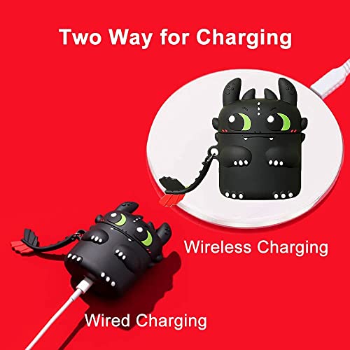 EMOH ROCED Apple AirPods Case Cover for 1st and 2nd Generation Protective Shock Proof Case Cover Compatible with AirPods 2&1 with Keychain (Dragon) - Image 3