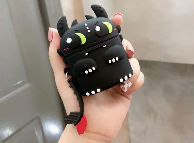 EMOH ROCED Apple AirPods Case Cover for 1st and 2nd Generation Protective Shock Proof Case Cover Compatible with AirPods 2&1 with Keychain (Dragon) - Image 2