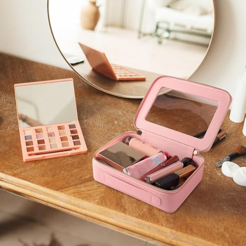 Aveniee Clear Makeup Bag Organizer,Large Travel Toiletry Bag for Women, Waterproof Cosmetic Pouch with Zippers,Car Organizers and Storage Case for Accessories,Pink - Image 4