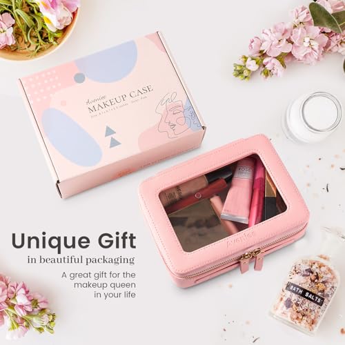 Aveniee Clear Makeup Bag Organizer,Large Travel Toiletry Bag for Women, Waterproof Cosmetic Pouch with Zippers,Car Organizers and Storage Case for Accessories,Pink - Image 5