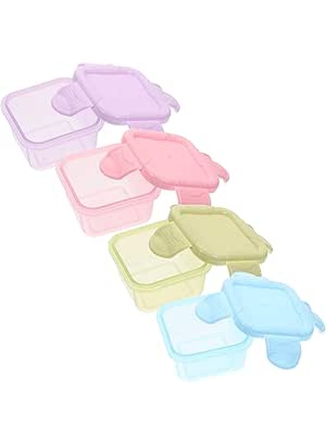 Lurrose 4 Pack Meal Boxes with Lids for Fruit Preservation On the Go Purple Green Pink Blue - Image 1