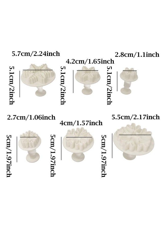 HONBAY 6Pcs Plastic Snowflake Fondant Cookie Cake Plunger Cutters Molds Embossing Tools For Baking - Image 3