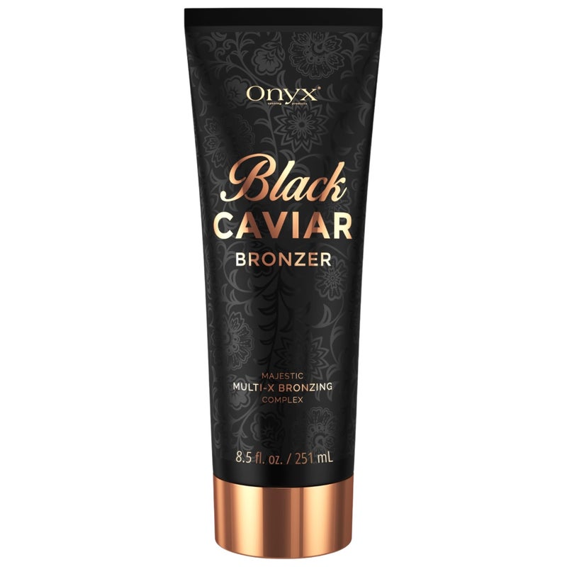 Onyx Black Caviar Dark Tanning Bed Lotion with Bronzer & Accelerator - Indoor Tanning Lotion for Ultra Dark Tan | Hydrating Aloe | 8.5 Fl Oz - Image 1
