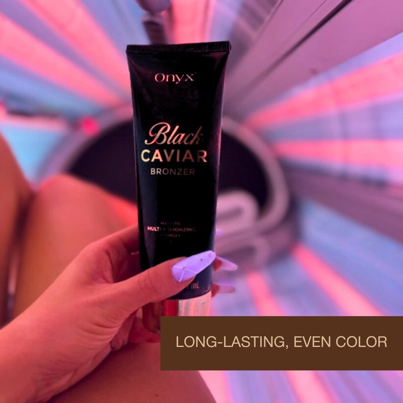 Onyx Black Caviar Dark Tanning Bed Lotion with Bronzer & Accelerator - Indoor Tanning Lotion for Ultra Dark Tan | Hydrating Aloe | 8.5 Fl Oz - Image 5