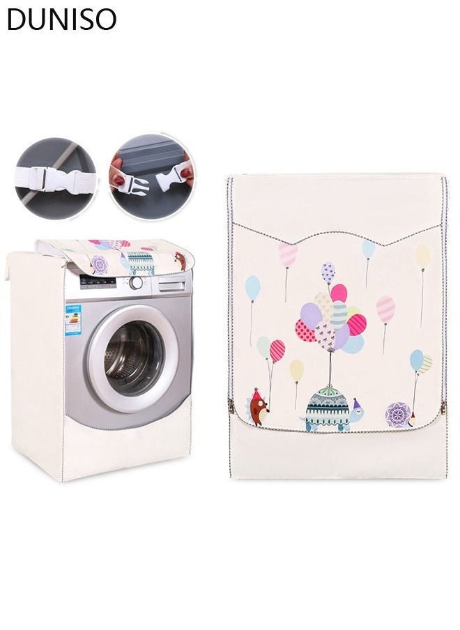 Arabest Thick Fabric Washing Machine Cover Waterproof Dustproof Sunscreen Durable Washer Cover with Smooth Zipper and Velcro for Laundry Kitchen Home XL  - Image 1