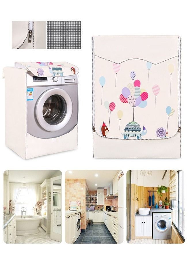 Arabest Thick Fabric Washing Machine Cover Waterproof Dustproof Sunscreen Durable Washer Cover with Smooth Zipper and Velcro for Laundry Kitchen Home XL  - Image 2
