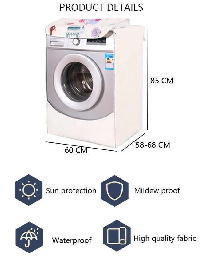 Arabest Thick Fabric Washing Machine Cover Waterproof Dustproof Sunscreen Durable Washer Cover with Smooth Zipper and Velcro for Laundry Kitchen Home XL  - Image 4