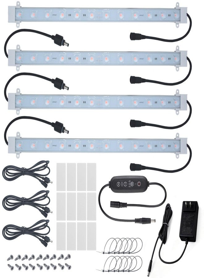 Litever Grow Light Strip Kit 45W, 4 pcs 16 Inches LED Grow Light Strips with Extension Cables, Mounting Accessories for Greenhouse, Grow Shelf. Perfect for Indoor Growing-(4-Strip-Kit) - Image 1
