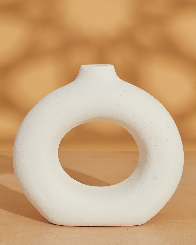 REDTAG Cream Nordic Loop Vase
