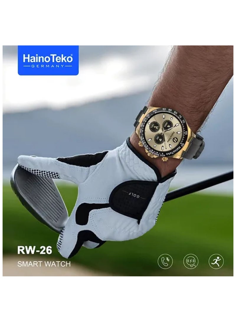 Haino Teko RW26 Round Smartwatch – Stylish King Bracelet, Wireless Charger Included, Fitness Tracker, Heart Rate & Sports Mode, Waterproof, Compatible with Android & iOS – Men’s - Image 4