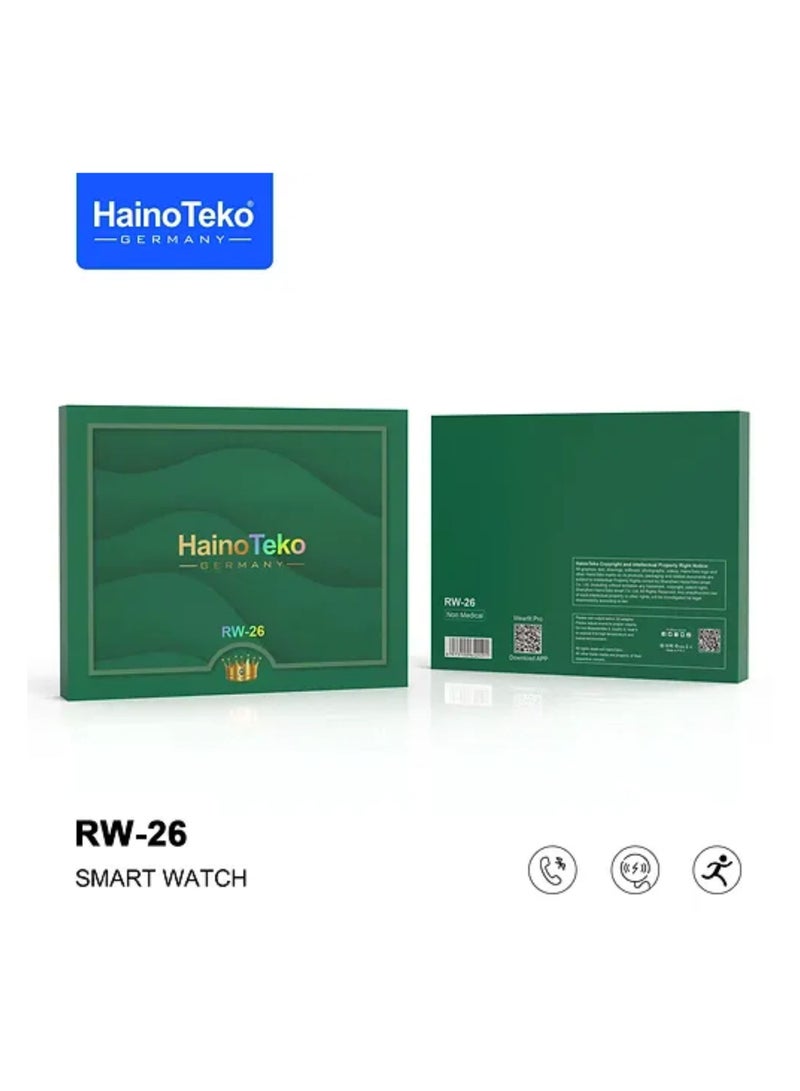 Haino Teko RW26 Round Smartwatch – Stylish King Bracelet, Wireless Charger Included, Fitness Tracker, Heart Rate & Sports Mode, Waterproof, Compatible with Android & iOS – Men’s - Image 3