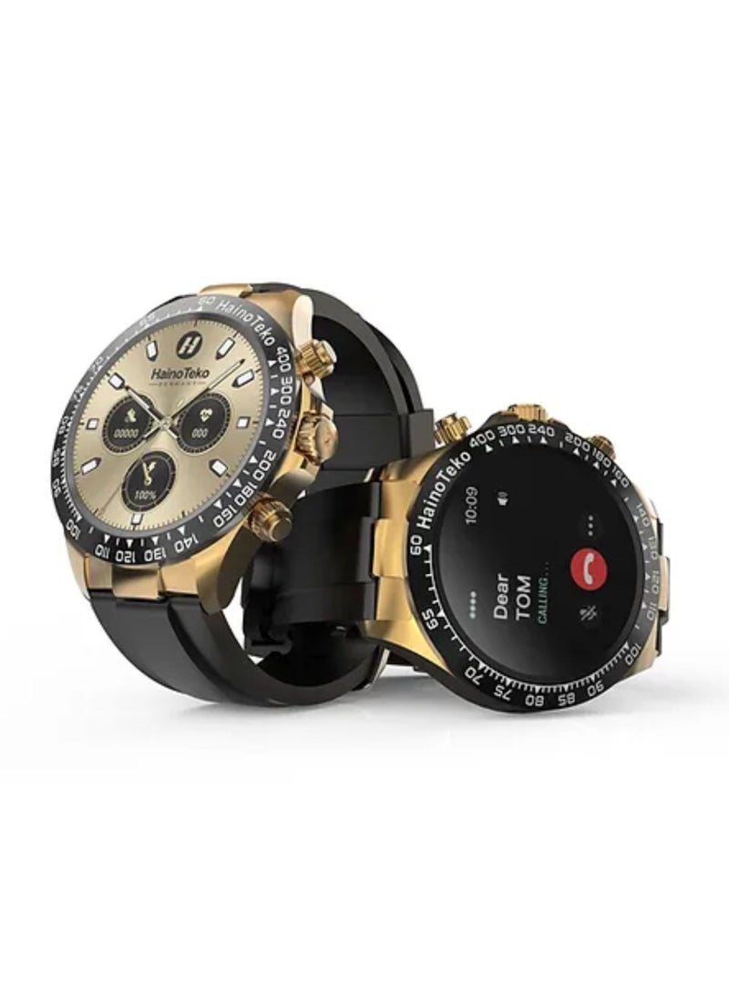 Haino Teko RW26 Round Smartwatch – Stylish King Bracelet, Wireless Charger Included, Fitness Tracker, Heart Rate & Sports Mode, Waterproof, Compatible with Android & iOS – Men’s - Image 1