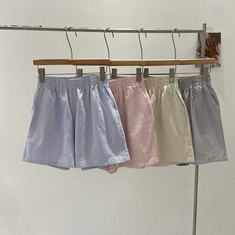 Striped Drawstring Wide-Leg Casual Shorts - Image 2