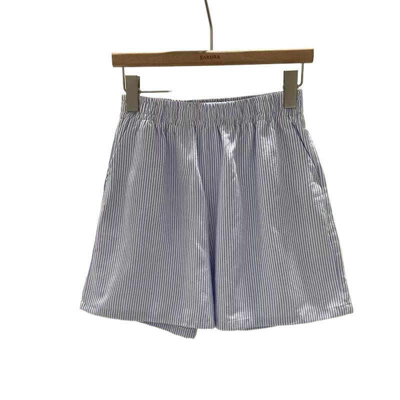 Striped Drawstring Wide-Leg Casual Shorts - Image 5