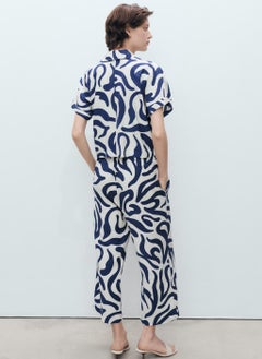 MANGO Printed Crop Shirt With Knot Detail  - Image 2