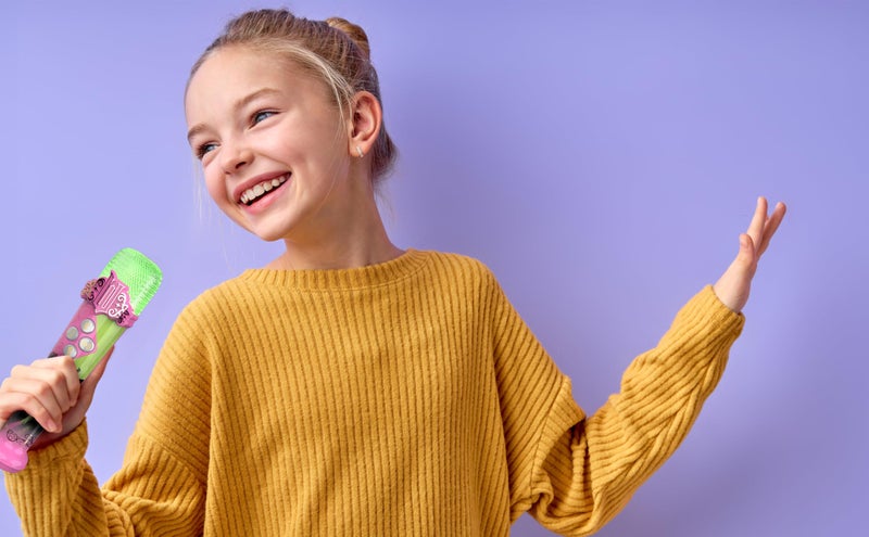 eKids Wicked Karaoke Microphone for Kids, Bluetooth Microphone Includes Built-in Music and Light Show, Designed for Fans of Wicked Toys - Image 3