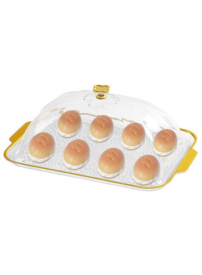 HomDSim Cake Plate With Dome, Cake Stand With Cover,Plastic Serving Platter Tray With Lid, Shatter-Proof, Perfect For Display, Party, Entertaining (3Pack Rectang Tray Wih Lid) - Image 3