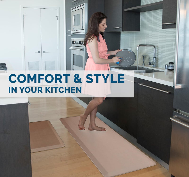 ComfiLife Anti Fatigue Floor Mat – 3/4 Inch Thick Perfect Kitchen Mats for Floor, Standing Desk Mat – Comfort at Home, Office, Garage – Durable – Stain Resistant – Non-Slip Bottom (20" x 32", Beige) - Image 5