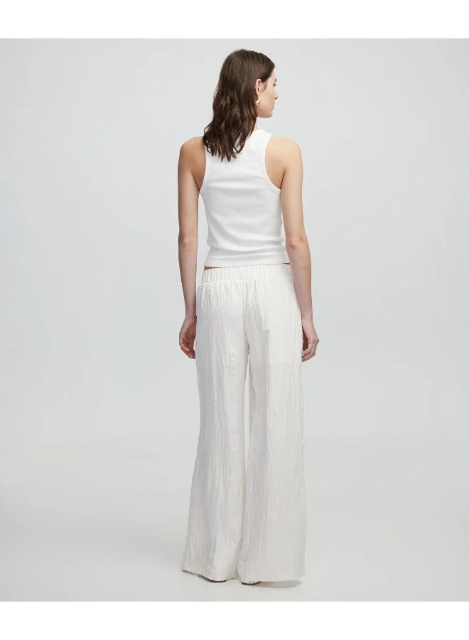 ابيكول Textured Wide-Leg Trousers
