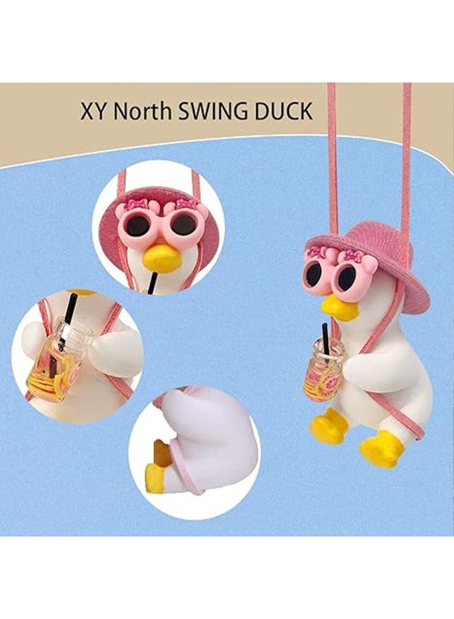 Cool Swinging Duck Car Hanging Ornament fashion Pendant Duck Decoration On The Interior Rearview Mirror for Ms. Interior Rearview Mirror Decoration and Car Rear View Mirror Hanging Accessories - Image 2