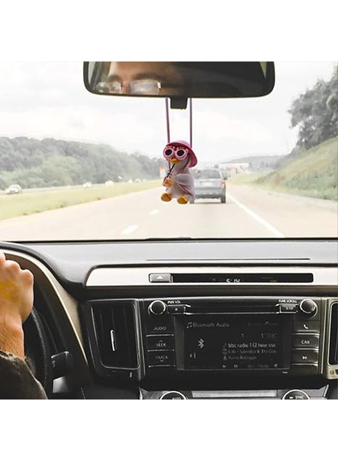 Cool Swinging Duck Car Hanging Ornament fashion Pendant Duck Decoration On The Interior Rearview Mirror for Ms. Interior Rearview Mirror Decoration and Car Rear View Mirror Hanging Accessories - Image 4