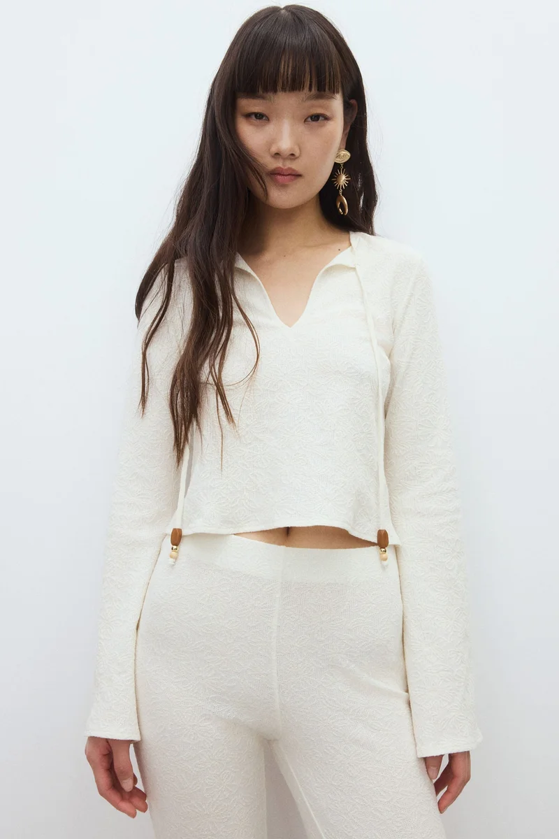 H&M Tie-detail jersey top