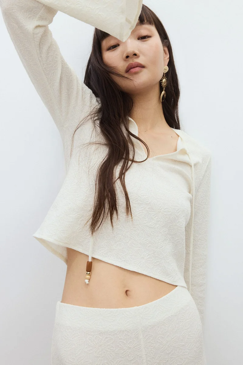 H&M Tie-detail jersey top