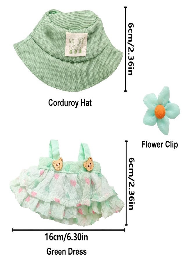 NUJOLI 17cm Doll Clothes Set, 3 Pieces Dress Hat Skirt Outfit Set for 1st/2nd/3rd La bu Doll, Stylish Flower Doll Hat Clothing Set - Image 5